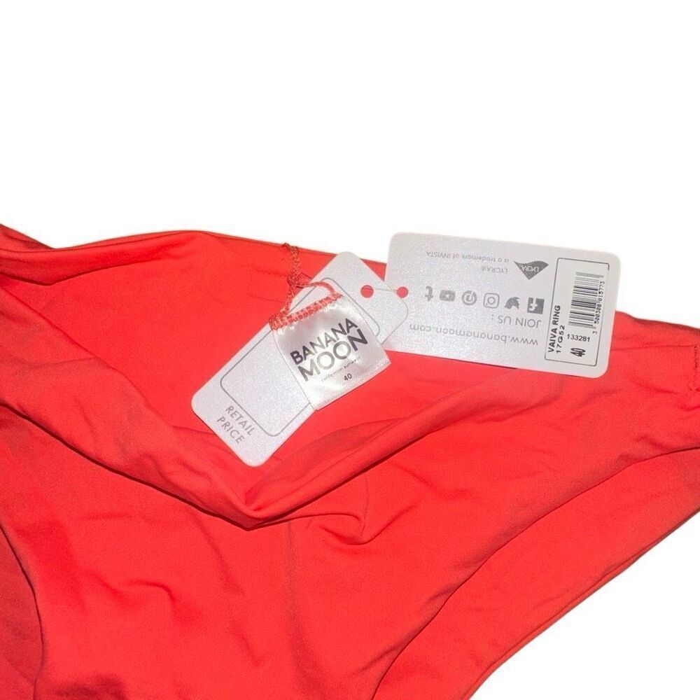 Banana Moon sz 40 high leg sexy “vaiva ring” bottom swim cheeky bikini tangerine - Picture 6 of 6